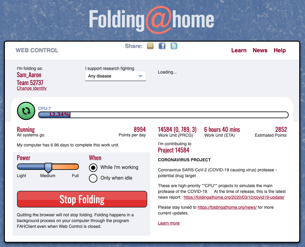 F@H Web Interface