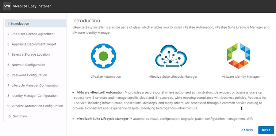 vRealize Easy Installer