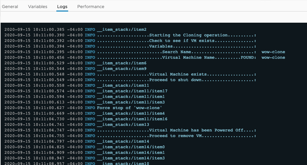 Workflow Logs